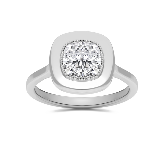 Cushion Bezel Setting Solitaire Ring